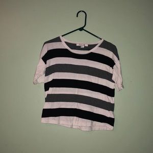 Black white and gray crop top sweater